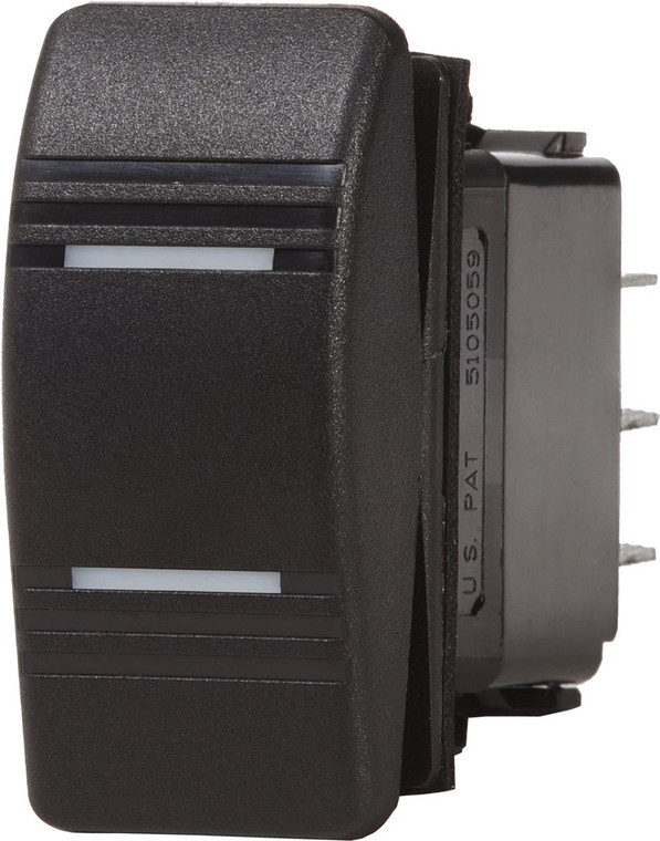 Blue Sea Contura III 20A/15A Rocker Switch | Double Pole Double Throw | LED | Black