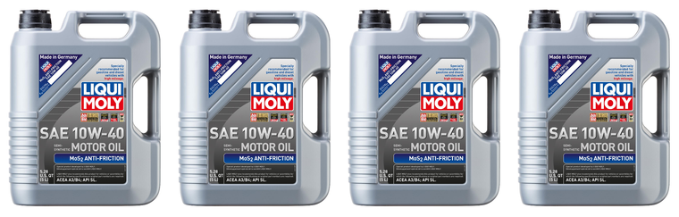 4x Liqui Moly Oil 2043 MoS2 Antifriction; SAE 10W-40; Semi Synthetic; 5 Liter Jug; Single