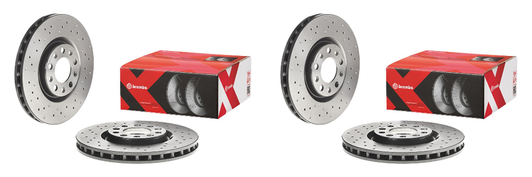 2x Enhance Your Braking Performance with Brembo Xtra Vented Cross Drilled Brake Rotor | Various Fitment 2013-2017 | Dodge: Dart | Chrysler: 200