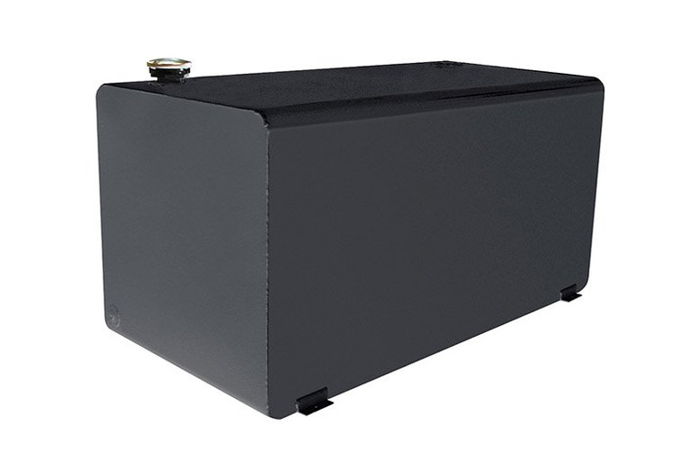 Heavy-Duty 108 Gallon Diesel Liquid Transfer Tank | Black Gloss | Steel | Secure Locking Cap