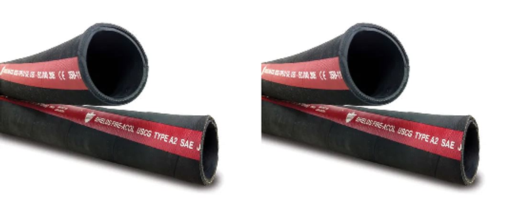 2x High Performance 350 Series Fuel Filler Hose | 2 Inch Diameter | 50 Ft Length | Marine Grade Black Buna-N-Vinyl