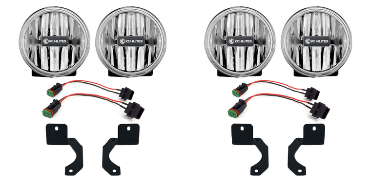 2x Enhance Visibility with KC Hilites Gravity LED Fog Lights | 4 Inch Round | SAE/ ECE Street Legal | Set of 2