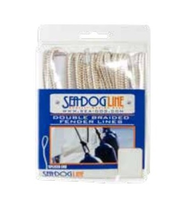 Premium Gold/White Boat Fender Line | Double Braided Nylon | 6ft x 1/4 in | Set of 2 | Made in USA