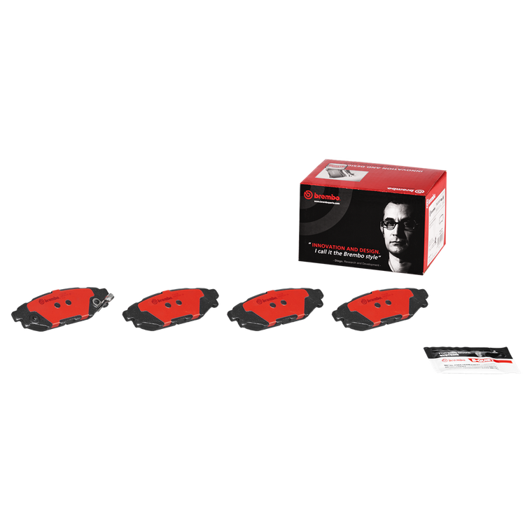 Top Performance Ceramic Brake Pads | Set of 4 | Brembo D1114-8218 | Low Dust| Premium Stainless Steel Hardware
