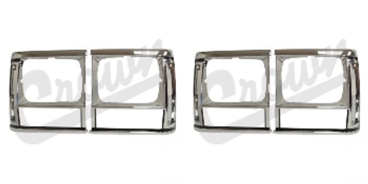 2x Upgrade Your Jeep With Crown Automotive Headlight Bezels | Chrome Plated Set Of 2