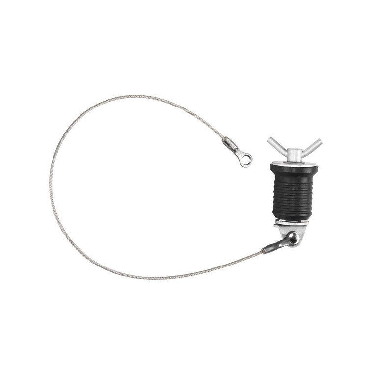 Premium Aluminum Boat Drain Plug | 1 Inch Diameter | Stainless Steel Cable & Nut