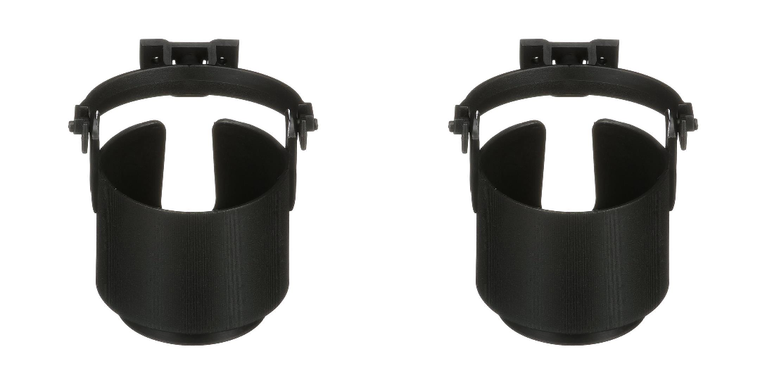 2x Attwood Marine Cup Holder | Self-Levelling, Molded Plastic | Black, Self-Draining | USA Made