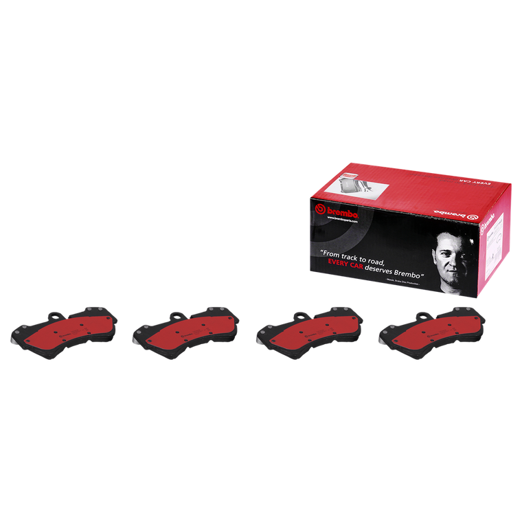 Brembo Brake Pad | Fits Various 2003-2018 Models | High-Quality Ceramic Set Of 4 | Low Dust Formula | Premium Stainless-Steel Hardware Included