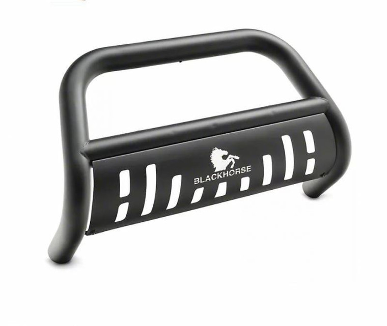 Custom Fit Black Bull Bar | Steel Tube | Removable Skid Plate