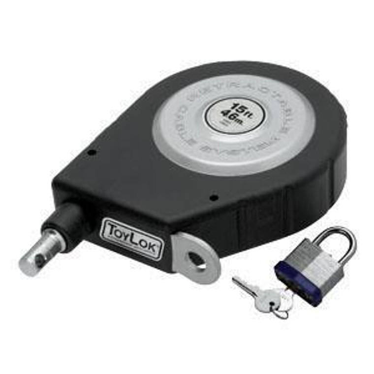 Ultimate Security | Lippert Components Cable Lock | ToyLok, 15ft Retractable Cable | Anti-Theft Key Lock