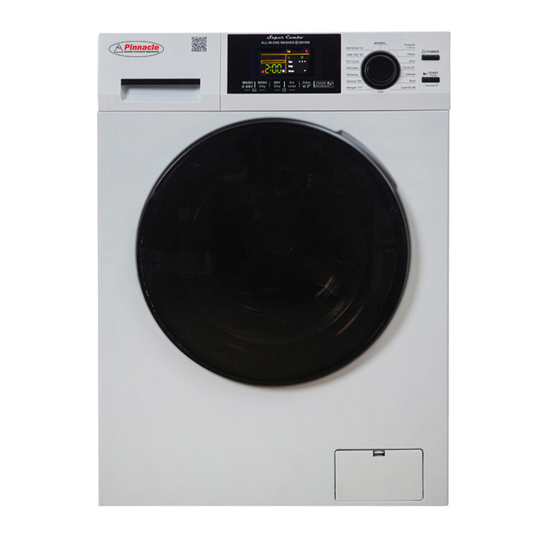 Pinnacle Super Combo Washer Dryer | All-In-One 15lb Capacity | Convertible Drying | Sanitize Cycle | Easy Install