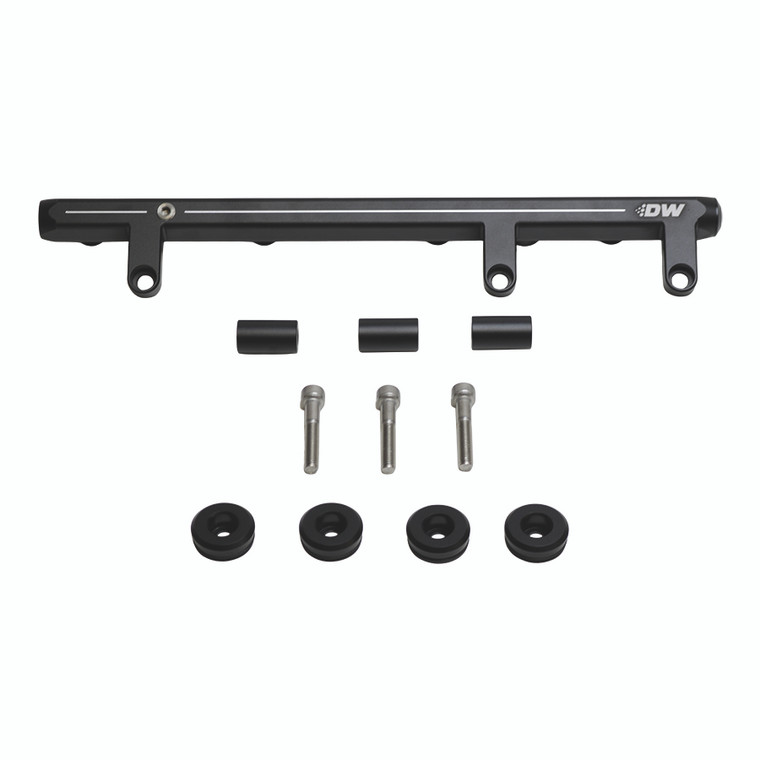 Upgrade Your 1989-1993 Nissan 240SX | Deatschwerks Fuel Injector Rail - Anodized Black Aluminum - Compatible with EV14 Injectors - Integrated Mounting Brackets - OEM Compatibility