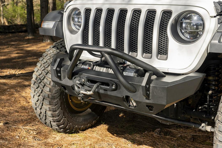 Rugged Ridge Black Grille Guard Hoop | Strong Textured Coated Steel | Winch Cable Hoop