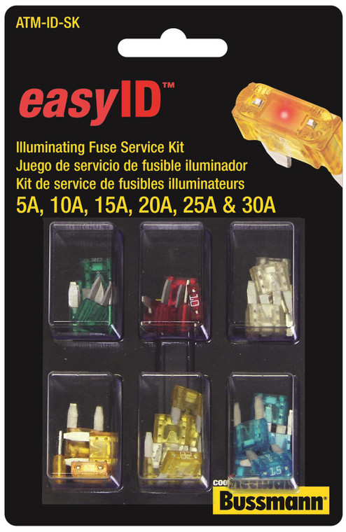 Bussman Fuse Assortment | 36pc EasyID Blade Fuse | All Popular Amp Ratings | General Replacement Set