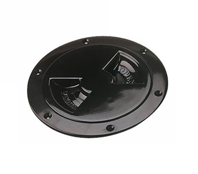 Secure Boat Access with Sea Dog | Black Screw-Out Deck Plate | UV Resistant ABS | 5-3/4 Inch