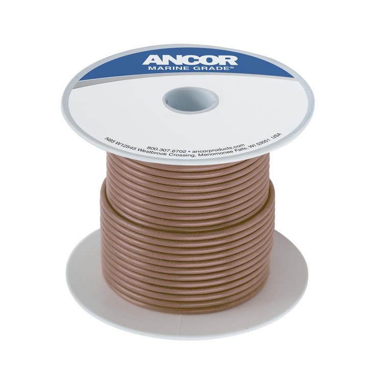 Ancor Marine Grade Primary Wire | 16 Gauge 100 Feet | Tan PVC Insulation | Corrosion Resistant | Ultra Flexible | Salt Water & UV Resistant