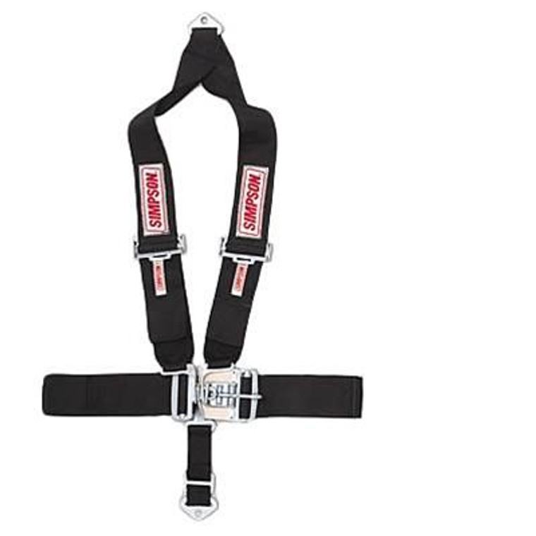 Simpson Racing 5 Point Harness | 16.1 SFI Approved | Drag Racing Beast | Bolt-In Individual Shoulder | Black