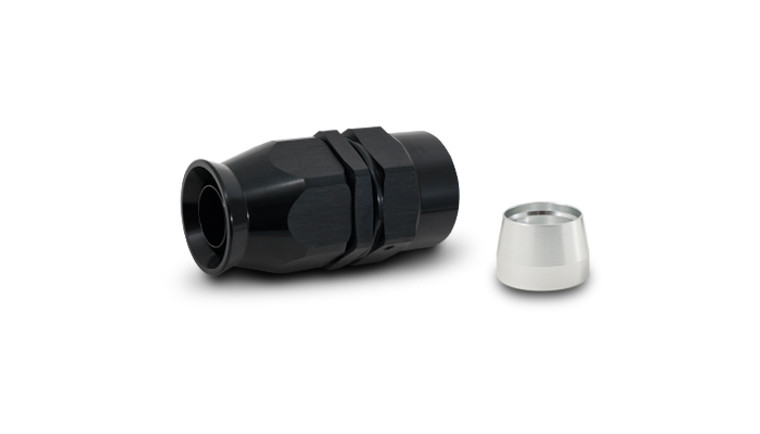Upgrade Your Hose with Vibrant -6AN Straight High Flow Fitting | Black Aluminum