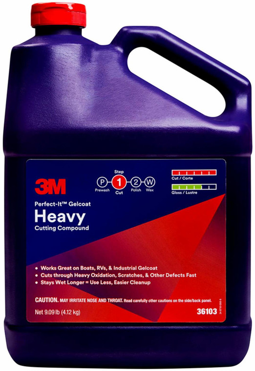 3M Perfect-It Gelcoat Rubbing Compound | Fastest-Cutting Formula | Removes Heavy Oxidation & P800 Scratches