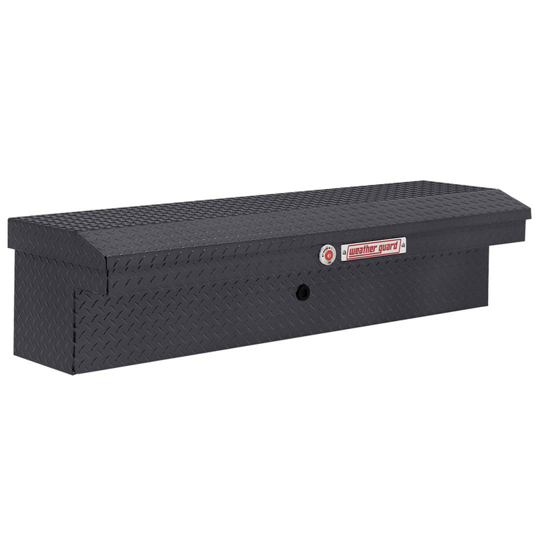 Weather Guard Gunmetal Gray Aluminum Lo-Side Tool Box | Low Profile Single Lid, 56 Inch, 4 Cubic Feet