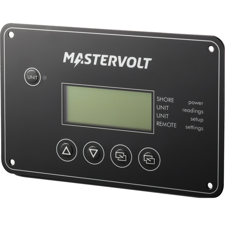 Enhance PowerCombi with Mastervolt Remote Control Panel | LCD Display for Easy Inverter/Charger Setup and Status Check