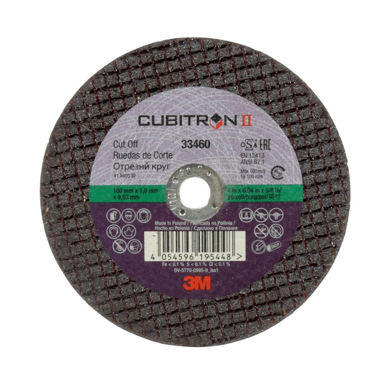 3M Cubitron II Cut Off Wheel | Precision Shaped Ceramic, Reinforced | Cut Mild/ Ultra High Strength Steel