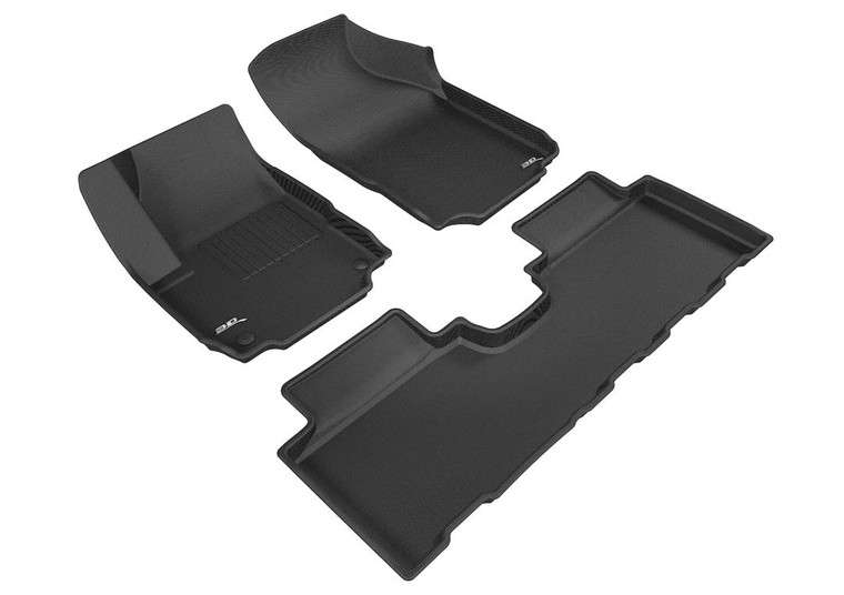Custom Fit 3D Mats | Black KAGU Floor Liners - Waterproof, Raised Edges, Carbon Fiber Texture | Eco-Friendly, Odorless, Easy Clean