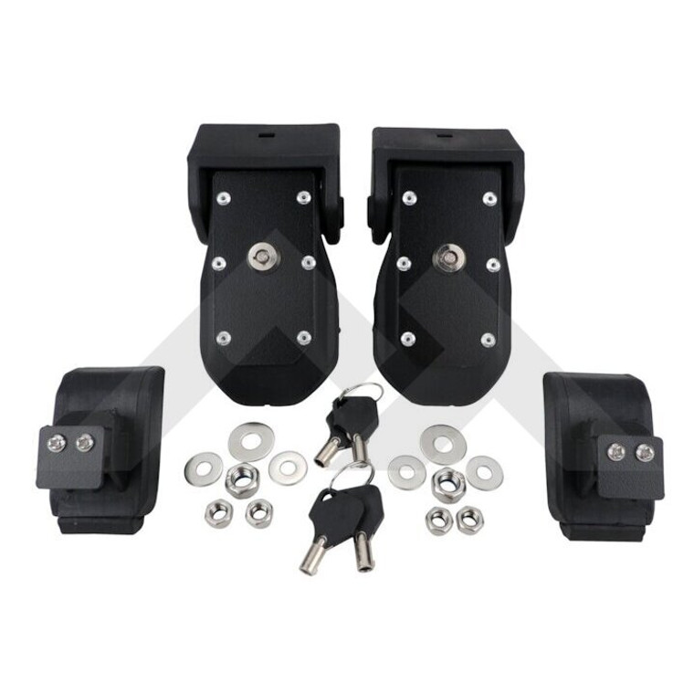 Enhance Security with Crown Automotive Hood Lock | Black Steel Locking Hood Catch Set | Includes Keys & Mounting Hardware