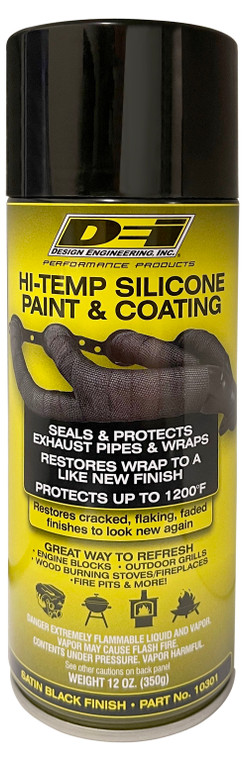 Design Engineering Heat Shield Coating 10301 For Use With Non-Titanium Exhaust Wraps; 12 Ounce Can; Black