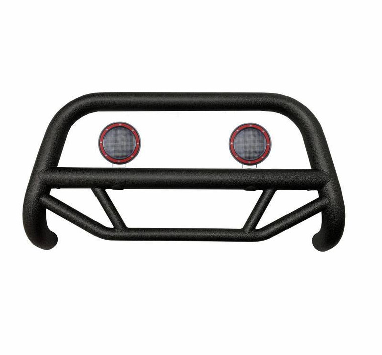 Black Horse Offroad Bull Bar | Max T, 2-1/2 Inch Tube, Textured Black, Steel, With Red LED Lights