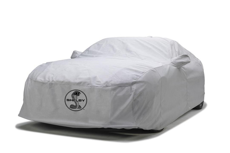 Shelby Logo Custom Fit Car Cover | All-Weather Proof Gray | 5 Layer Softback Fabric | Lockable
