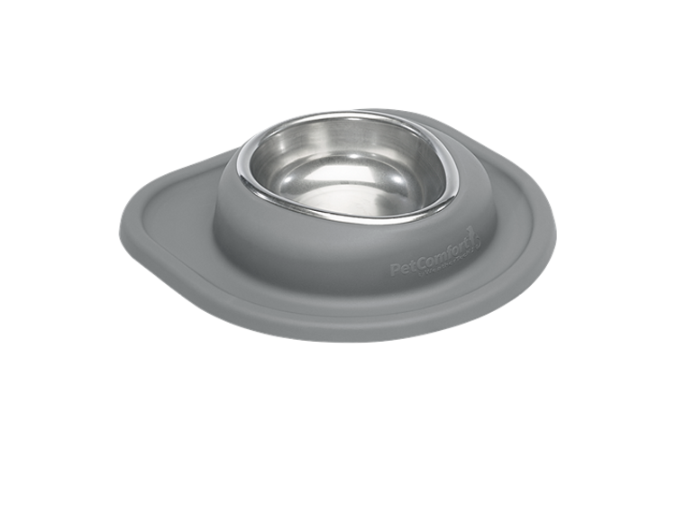 WeatherTech PetComfort Single 16oz Dish | Dark Gray/Silver | Ergonomic Design | Non-Toxic | Portable