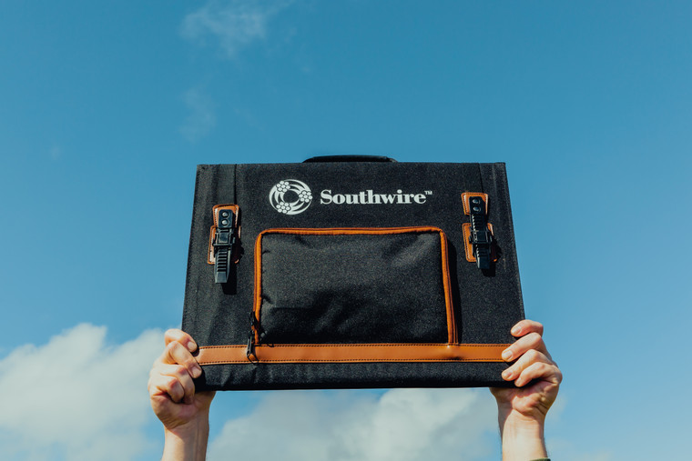 SouthWire Corp. Elite Series Monocrystalline Solar Panel | Quad-Fold Portable Panel for Camping/ Climbing/ Hiking/ Picnic, 100 Watt Power Rating, Made In USA