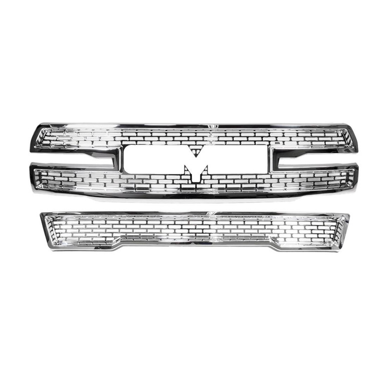 Upgrade Your Vehicle's Appearance with Coast To Coast Chrome Plated Grille Overlay | Mesh Style | ABS Plastic | OEM Shape | With Logo Cutout | With Vents