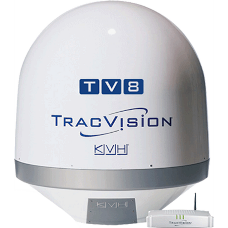 KVH TracVision TV8 | North American Satellite TV System | IP Enabled TV Control | Single Coax Cable | High-Performance Tracking