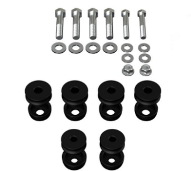 QA1 Body Mount Bushings 5263 Black; Aluminum; With 6 Body Bushings/6 Bolt/8 Washer/2 Nut