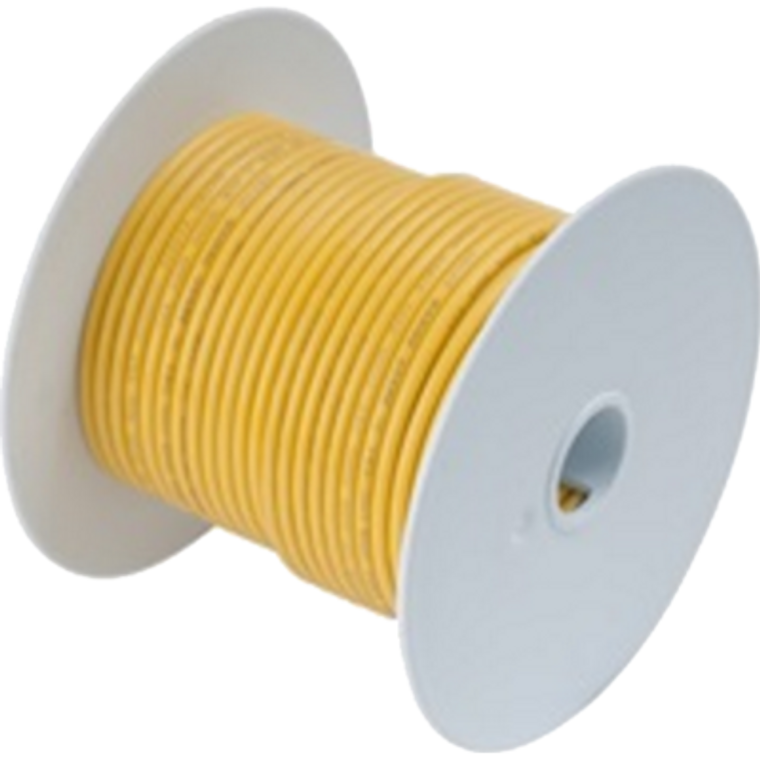 Ancor Primary Wire 105050 Marine Grade; Stranded Conductor; 14 Gauge; Yellow; 500 Feet Spool; Tinned Copper Conductor/PVC Insulation; UL/CSA/ABYC/US Coast Guard Certified