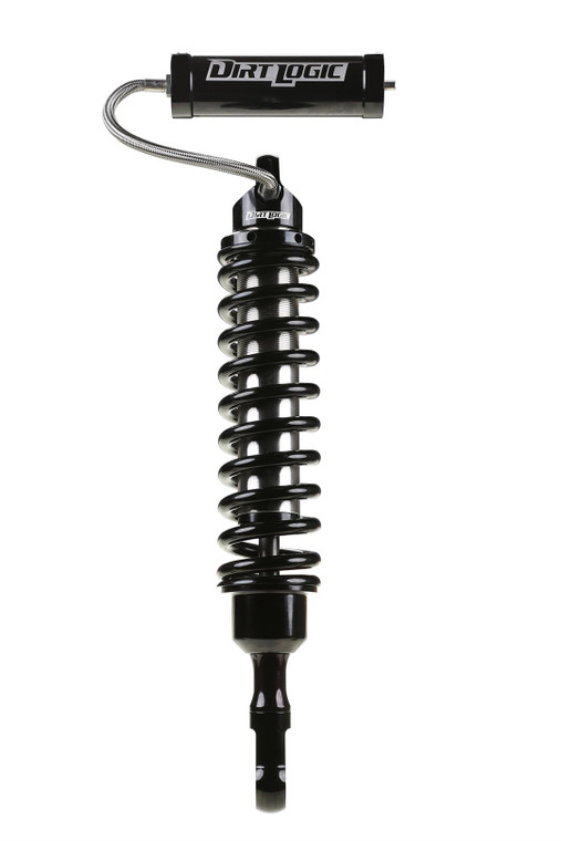 Fabtech Motorsports Coil Over Shock Absorber FTS22190 Dirt Logic 2.5; Non Adjustable 60 Percent Compression/40 Percent Rebound Valving; With Remote Reservoir; Single Flat End Coil Spring; Stainless Steel/Black; Set Of 2