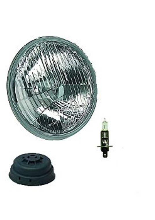 Hella Headlight Conversion Kit H11425011 Replaces Sealed Beam Head Light; 5.75 Inch Round; Standard Lens; H1 Bulb; Without Turn Signal; Features Improved Optics Without Increased Glare; Single