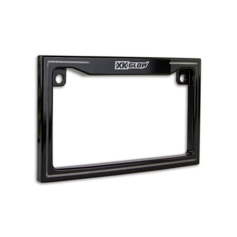 XK Glow License Plate Frame XK034018-B Standard; Semi-Gloss; Black; Single