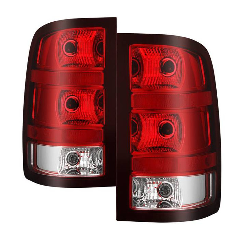 Xtune Tail Light Assembly 9045820 Uses OE Bulbs; Red/Clear Lens; Black Housing; Set Of 2