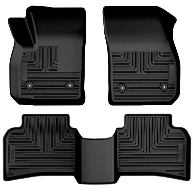 Husky Liner Floor Liner 99271 WeatherBeater; Molded Fit; Raised Ridge; Black; TPO Thermoplastic Olefin; 3 Piece