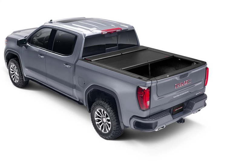 Roll-N-Lock Tonneau Cover 124A-XT A-Series XT; Manual Retractable; Black; Aluminum; Lockable; With Mounting Hardware And T-Slot Rails