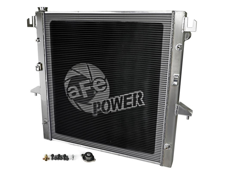 Advanced FLOW Engineering Radiator 46-52061 Blade Runner; Aftermarket Replacement; 2 Inch Thick Core; Brushed Aluminum With AFE Logo