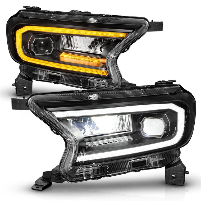 High Quality LED Projector Headlights | 2019-2023 Ford Ranger | With Daytime Running Light | Sequential Turn Signal | DOT Approved | Set of 2