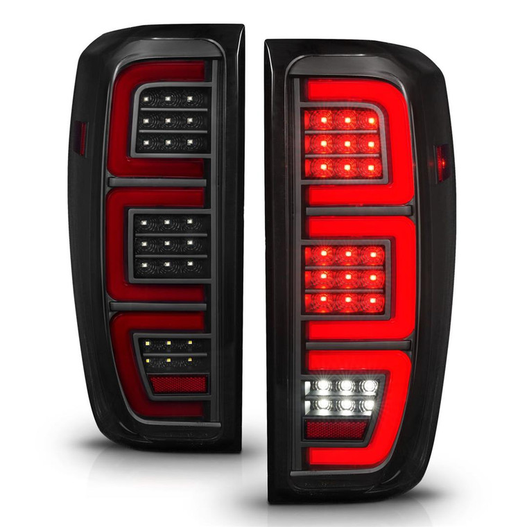 Upgrade Your Ride with ANZO USA Smoke Lens LED Tail Light Assembly | Set of 2, Featuring Red Brake Light, Sequential Turn Signal, Running Light, White Reverse Light