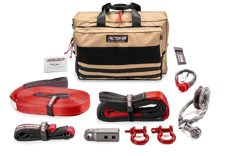 Factor 55 Ultimate Vehicle Recovery Kit | Premium Gear Bag, Made in USA, Off-Road Ready