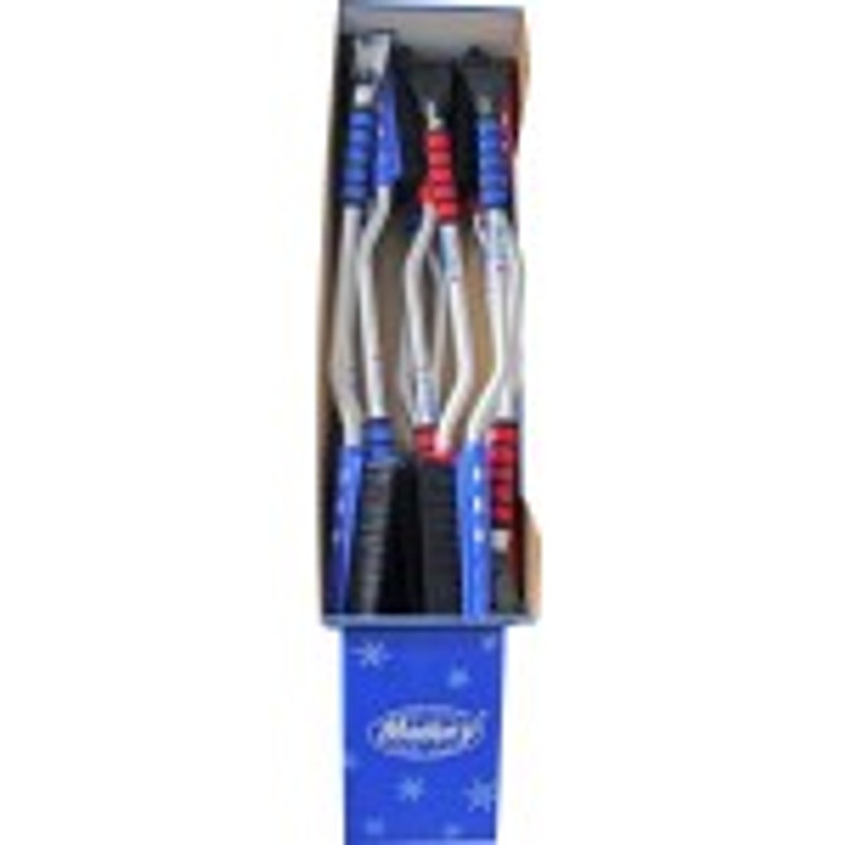 Hopkins MFG Ice Scraper & Snow Brush | 35 Inch Length | 5 Rows of Bristles | Lightweight Aluminum Pole