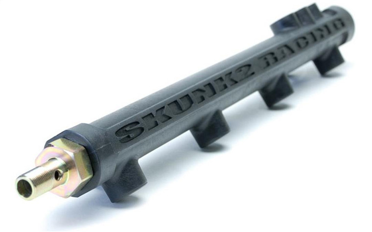 Skunk 2 Fuel Injector Rail 350-05-5000 Aluminum; 0.625 Inch Diameter Bore; 8 AN Inlet And 8 AN Outlet