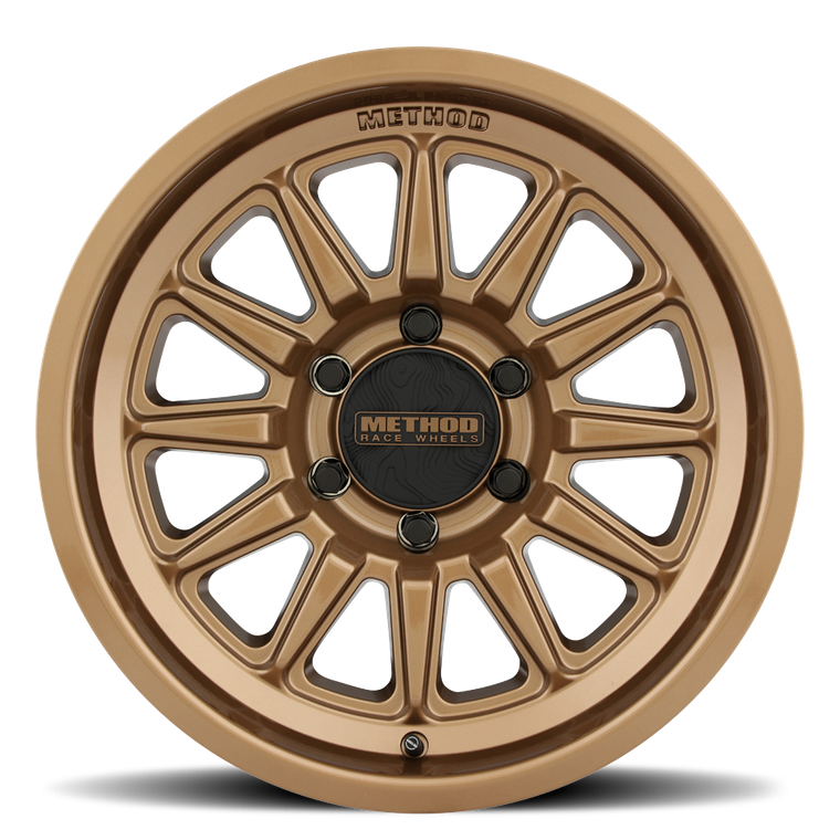 Method Race Wheels Wheel MR323790601538N MR323; 17 Inch Diameter x 9 Inch Width; 6 x 139.7 Millimeter/6 x 5.50 Inch Bolt Pattern; -38 Millimeter Offset; 3.47 Inch Backspacing; 60 Degree Conical Seat Lug; 106.25 Millimeter Center Bore; Gloss Bronze